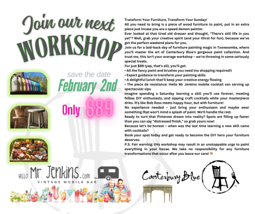 Sunday Feb 2nd Workshop Toowoomba