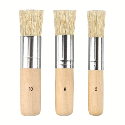 Wooden Stencil Brushes Pure Natural Bristle Template Paint Brushes Painting Bristle Brushes for Acrylic Oil Watercolor Art Painting Stencil Project DIY Crafts